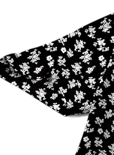 XL Black Going Out Tops for Women Trendy Tunic Work Shirts Cotton Short Sleeve Floral Dressy Tops and Blouses with Pockets Outfits Petite to Wear with Leggings - Image 3