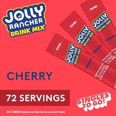 Jolly Rancher Singles To Go Drink Mix - Chery Flavored Powder Packets - 12 Boxes with 6 Packets in Each Box - 72 Total Servings - 72 Count - Enjoy Anywhere and Anytime with Friends and Family - Image 2
