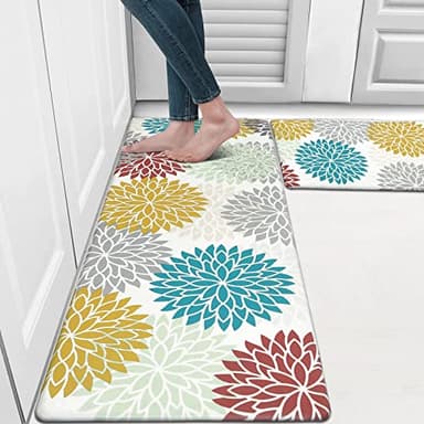 HEBE Anti Fatigue Kitchen Rug Sets 2 Piece Non Slip Kitchen Mats for Floor Cushioned Kitchen Rugs and Mats Waterproof Comfort Standing Mat Runner for Kitchen,Home Office,Sink,Laundry - Image 7