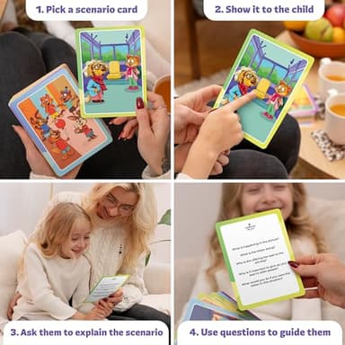 Who What Why Conversation Cards for Kids – Learning Materials for Social Skills, Emotional Intelligence & Critical Thinking – Speech Therapy Resources, Articulation & Sequencing Card Game, Ages 4+ - Image 4