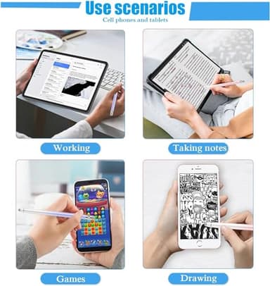 2PCS Stylus Pens for Touch Screens,Stylus Pen for iPhone/iPad/Tablet Android/Microsoft Surface,Compatible with Touch Screens(White Pink/White Purple) - Image 7