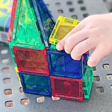 CreateOn Crayola Mini Magnetic PIP-Tiles, Building Set for Kids, Magnetic Building Toys for Kids, STEM Travel Toys for Boys and Girls Ages 3+, 42-Piece Set (Bold) - Image 4