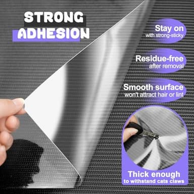 JINVOGREEN Cat Scratch Furniture Protector, 196.8" x 11.8" Couch Protector from Cat Claws, Thickened Transparent Self-Adhesive Furniture Protectors for Couch Protection from Cat Scratching - Image 3