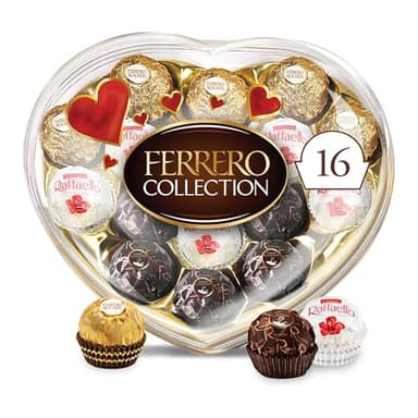 Ferrero Collection, 16 Count, Assorted Hazelnut, Chocolate and Coconut, Valentine's Chocolate Heart Gift Box, 6.2 oz - Image 1