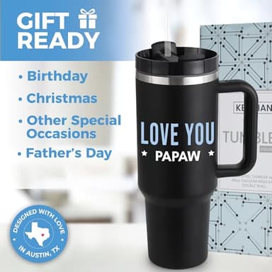 Papaw Tumbler 40oz, Best Pawpaw Gifts From Grandchildren, Papaw Coffee Mug, Unique Gifts From Grandkids, Ideal for Fathers Day, Birthday, Christmas, Gift Ready - Image 2