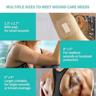 Dimora Transparent Film Dressing 50 Packs, Waterproof Adhesive Clear Bandages 4 in x 5 in, Wound Cover for IV Shield, Tattoo Aftercare Bandage,Clear Bandage Tape for Wound Care - Image 5