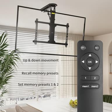 VIVO Electric Ceiling TV Mount for 32 to 70 inch Screens, Large Flip Down Motorized Pitched Roof VESA Mount, Master Pack, Black, MOUNT-E-FD70 - Image 7