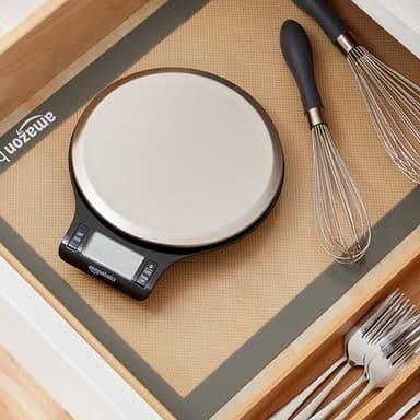 Amazon Basics Digital Kitchen Scale with LCD Display, Batteries Included, Weighs up to 11 pounds, Black and Stainless Steel - Image 7