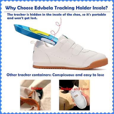 Edvbela Insoles for Airtag Hidden Holder, Tracker Devise Case for Kids, Comfortable Inserts for Children's Shoes, Cute Cartoon (175-190mm) - Image 6