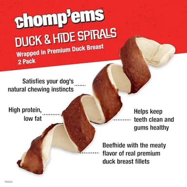 Chomp’ems Premium Beefhide Chews for Dogs, 2 Chews - Image 3