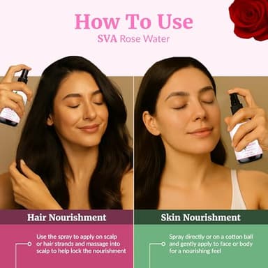 SVA ORGANICS Rose Water 4oz (118 ml) Refreshing Rose Water Spray for Skin Care, Skin Hydration, Bath, Soaps, Haircare & Aromatherapy - Image 5