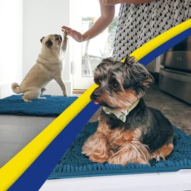 Muddy Mat® Shown on TV–Super Absorbent Microfiber Dog Door Mat for Muddy Paws, Non-Slip Washable Pet Rug, Quick Dry Chenille Entryway Carpet, Machine Washable Indoor Outdoor mat–Atlantic Blue 35"x24" - Image 2