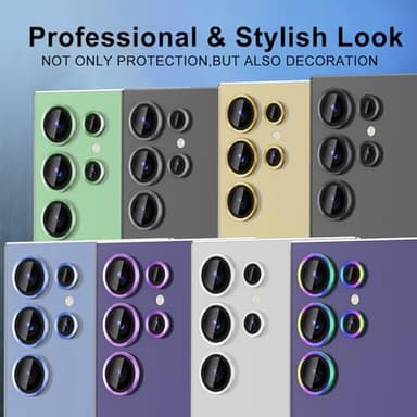 Avocase for Samsung Galaxy S25 Ultra Camera Lens Protector, Individual Metal Ring Tempered Glass Lens Cover, [Strong Adsorption] Scratch Resistant Ultra-Thin HD Clear Lens Cover, 1 Set-Green - Image 7