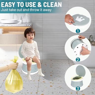 SunnySmile portable, foldable potty seat for toddler, Training Toilet Seat Emergency Toilet for Car, Camping, Outdoor, indoor (grey, small) - Image 4