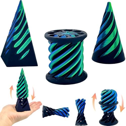 3 Packs Impossible Cone,Spiral Cone Fidget Toy Impossible Pyramid Passthrough Toy,3D Printed Spiral Cone Fidget Toy,Mini Vortex Thread Illusion Desktop Deco Souvenir Gift for Anxiety Relaxing - Image 1