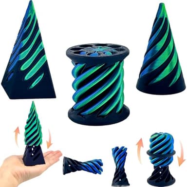 3 Packs Impossible Cone,Spiral Cone Fidget Toy Impossible Pyramid Passthrough Toy,3D Printed Spiral Cone Fidget Toy,Mini Vortex Thread Illusion Desktop Deco Souvenir Gift for Anxiety Relaxing - Image 1