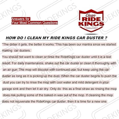 RIDE KINGS Car Duster Exterior Scratch Free, Extendable Handle, Detail Brush Kit for Vehicles, Wax Cotton Fabric, Waterless Wash Treatments，Car Care Equipment，Gifts for Men Women - Image 8