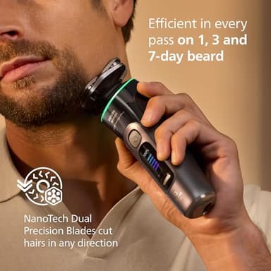 Philips Norelco Shaver i9000 Prestige Ultra, Wet & Dry Electric Shaver, Dark Slate, SenseIQ Pro Technology, Triple Lift & Cut System, 360 Rotating NanoTech Precision Blades, Quick Clean Pod, XP9402/86 - Image 6