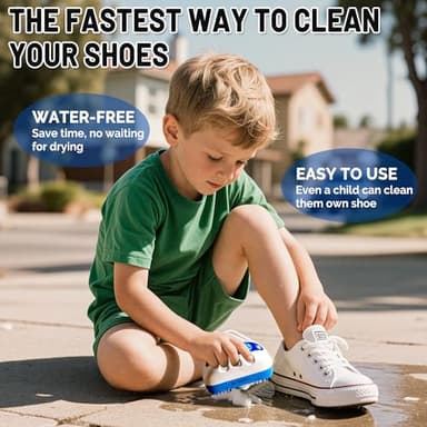 FULEEAN Water-free Shoe Cleaner Kit,100ML Shoe Clean Kit with Brushes & Towel,Instant White Shoe Sneaker Cleaner. - Image 5