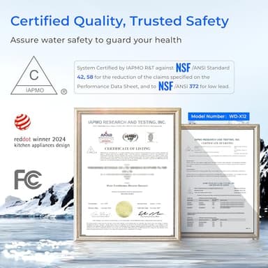 Waterdrop X12-Alkaline Mineral pH+ Reverse Osmosis System, NSF/ANSI 42&58&372 Certified, 1200 GPD RO Water Filter, 11-Stage Filtration Tankless RO System, 3:1 Pure to Drain, UnderSink, BPA Free - Image 3