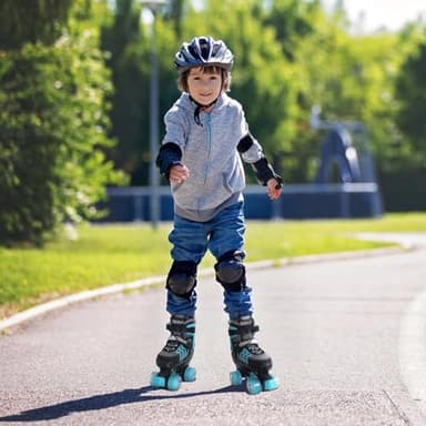 Kids Roller Skates for Girls, Teal Adjustable Rollerskates with Light Up Wheels for Big Kids Ages 6-12 7 8 9 10, Beginners Outdoor Sports, Best Birthday Gift for Kids - Image 7