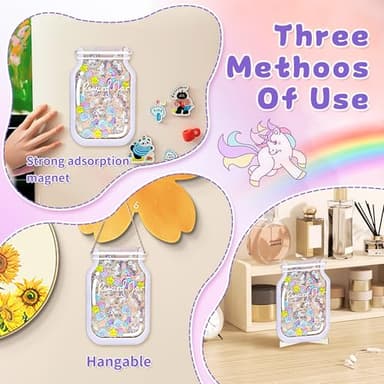 Personalized Magnetic Reward Jar, Unicorn Jar with Colorful Letter Stickers, Ideal for Classroom Reward Jar System, Home Chore and Responsibility Chart, Positive Behavior and Routine Training (32PCS) - Image 3