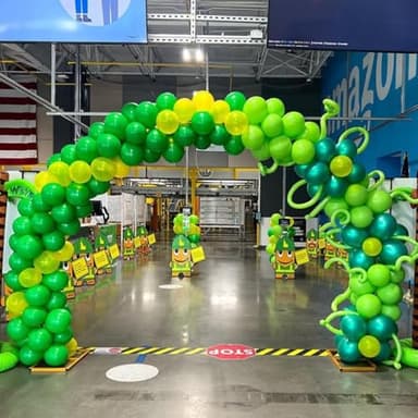 YMSZ Green Balloons, 67pcs 12 Inch Metallic Green Dark Green Lime Green Latex Balloons for St. Patrick's Day, Baby Shower, Jungle Safari Birthday Party Decorations - Image 5