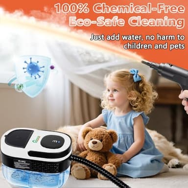 Handheld Steam Cleaner with Trigger Control, 1600ml Water Tank, Continuous High Pressure Steamer for Cleaning Floors, Tiles, Carpets, Grout, Upholstery, Furniture - Image 7