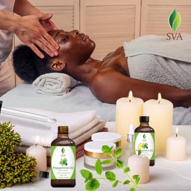 SVA Peppermint Piperita Essential Oil – 4 Fl Oz – 100% Natural Piperita Oil - for Diffuser, Hair Care, Face, Skin Care, Aromatherapy, Scalp and Body Massage, Soap and Candle Making - with Dropper - Image 9