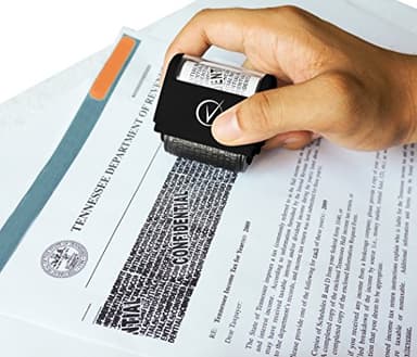 Vantamo Identity Theft Protection Roller Stamp for Hiding Sensitive Information, Wide Confidential Stamp with 3 Ink Refill, Security Stamp Roller for Identity Theft Prevention, Classy Black - Image 5
