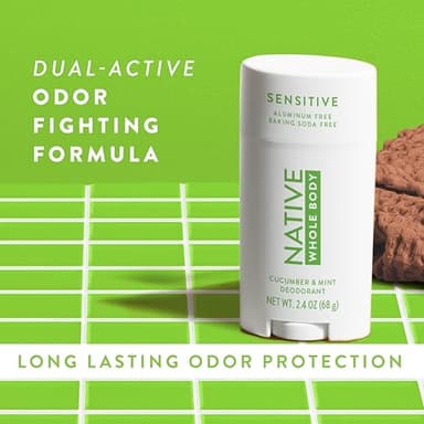 Native Whole Body Deodorant Stick Contains Naturally Derived Ingredients, Deodorant for Men and Women | 72 Hour Odor Protection, Aluminum Free with Coconut Oil and Shea Butter | Cucumber & Mint - Image 7