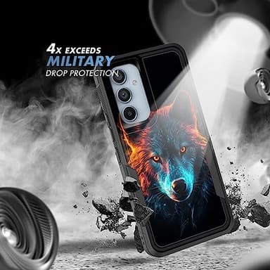Vobber for Galaxy A54 5G Case,Heavy Duty Dual Layer Hybrid Hard PC Soft Rubber Shockproof Protective Rugged Bumper Case for Samsung Galaxy A54 5G 6.4",Colorful Space Wolf - Image 5