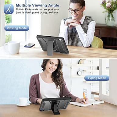 Soke Case for iPad (A16) 11th Generation 11-inch 2025, iPad 10th Generation 10.9-inch 2022, with Built-in Screen Protector and Kickstand, Rugged Full Body Protective Cover - Black - Image 6