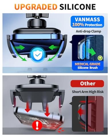 VANMASS 2025 Upgraded Car Phone Holder, [85+LBS Strongest Suction] Patent Safety Cell Phone Mount Windshield Dashboard Vent Truck Accessories Stand Cradle for iPhone 16 Pro Max 15 14 13 Android - Image 4