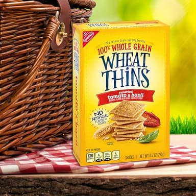 Wheat Thins Sundried Tomato & Basil Snacks, Whole Grain Wheat Crackers, Bulk Snack Crackers, 6-8.5 oz boxes - Image 7