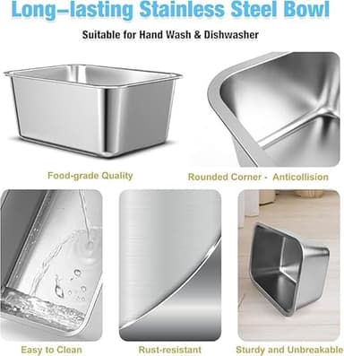 2.4 Gallon Elevated Large Dog Water Bowl,14" Raised Stainless Steel Bowl with Stand for Large Breed, Full Metal Dog Feeding Station for Relief Joint Pressure, Easy Clean for Indoor & Outdoor Uses - Image 6