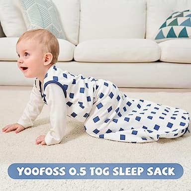 Yoofoss Baby Sleep Sack 0-6 Months Wearable Blanket 100% Organic Cotton 2-Way Zipper TOG 0.5 Toddler Sleeping Sack 3 Pack, Comfy Soft Lightweight (Small) - Image 6