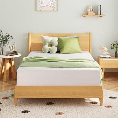 EGOHOME 6 Inch Full Size Mattress for Kids, Memory Foam Mattress with Cooling Green Tea Gel, Relieve Pressure with Medium Firm Support, CertiPUR-US Certified, 75''L x 54''W, White - Image 2