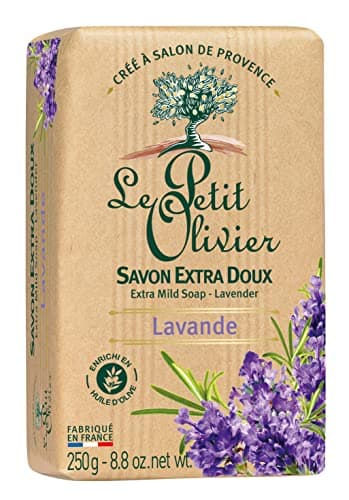 Le Petit Olivier Extra Mild Soap - Lavender - Gently Cleanses Skin - Delicately Perfumed - Vegetable Origin Based - 8.8 Oz - Image 1