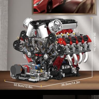 Mould King V8 Engine Building Blocks Sets, V8 Engine Model Kit That Runs, MOC Engineering Model Building Kit with Battery and Motor, 2718 PCS Building Blocks for Adults - Image 6