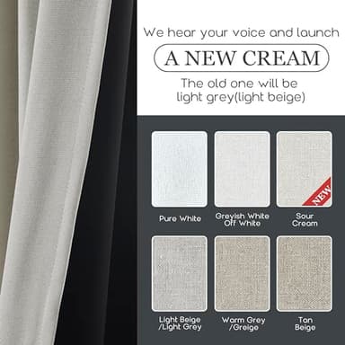 PANELSBURG 90 Inch Blackout Drapes for Nursery Girl Boy Neutral Curtains for Living Room Bedroom Light Grey Black Out Curtains 90 Inch Long Thermal Drapes - Image 4