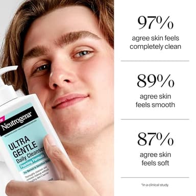 Neutrogena Ultra Gentle Foaming Facial Cleanser, Fragrance Free Hydrating Face Wash for Sensitive Skin, Daily Non Over Drying Makeup Remover, Hypoallergenic, Soap & Dye Free, Non-Comedogenic, 16 Fl Oz - Image 4