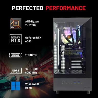 Skytech Azure Gaming PC Desktop, Ryzen 7 9700X 3.8 GHz (5.5GHz Turbo Boost), NVIDIA RTX 4060 8GB GDDR6, 1TB SSD, 16GB DDR5 RAM 6000, 650W Gold PSU, 360mm ARGB AIO, Wi-Fi, Win 11 Home - Image 5