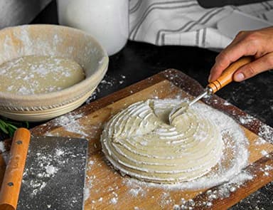 Kook Proofing Set, Sourdough Bread, 2 Rattan 9 Inch Banneton Baskets, 2 Basket Covers, Metal Scraper, Plastic Scraper, Scoring Lame, 5 Blades and Case, Baking Kit, Dough Bowls, Round Shape - Image 2