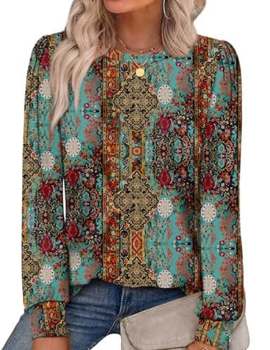 Alaroo Plus Size Tops for Women Western Shirts Fall Fashion Cowgirl Crewneck Sweatshirts Trendy Clothes 2025 Print 4 3XL - Image 1