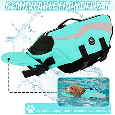 EMUST Life Vests for Dogs, Lightweight Small/Medium/Large Dog Life Preserver for Swimming/Boat/Water, Turquoise,XL - Image 2