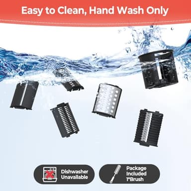 Electric Cheese Grater, Upgraded Salad Maker with 5 Replaceable Stainless Blades, 250W Electric Cheese Shredder, One-Touch Control Vegetable Cutter Kitchen Slicer for Cheeses, Fruits, Nuts - Image 7