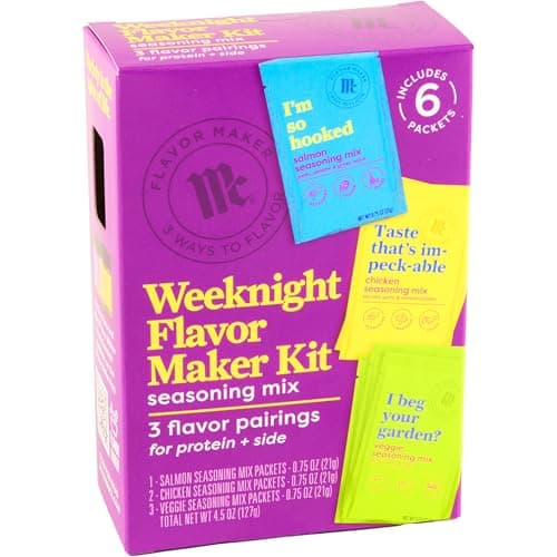 McCormick Seasoning Mix, Weeknight Variety Pack, Flavor Maker, Flavors Include Salmon, Chicken, and Veggie, 4.5 oz - Image 1