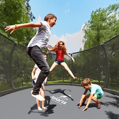 JELENS Trampoline 8FT 10FT 12FT 14FT 16FT, Recreational Trampolines with Enclosure Net and Ladder, Outdoor Anti-Rust Trampolines for Kids and Adults, ASTM Approved - Image 4