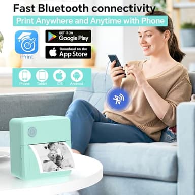 Label Maker Machine with Tape – Bluetooth Thermal Label Printer, Mini Sticker Maker for Home, Office, School & Small Business, Includes 2 Rolls of Label Paper - Image 2